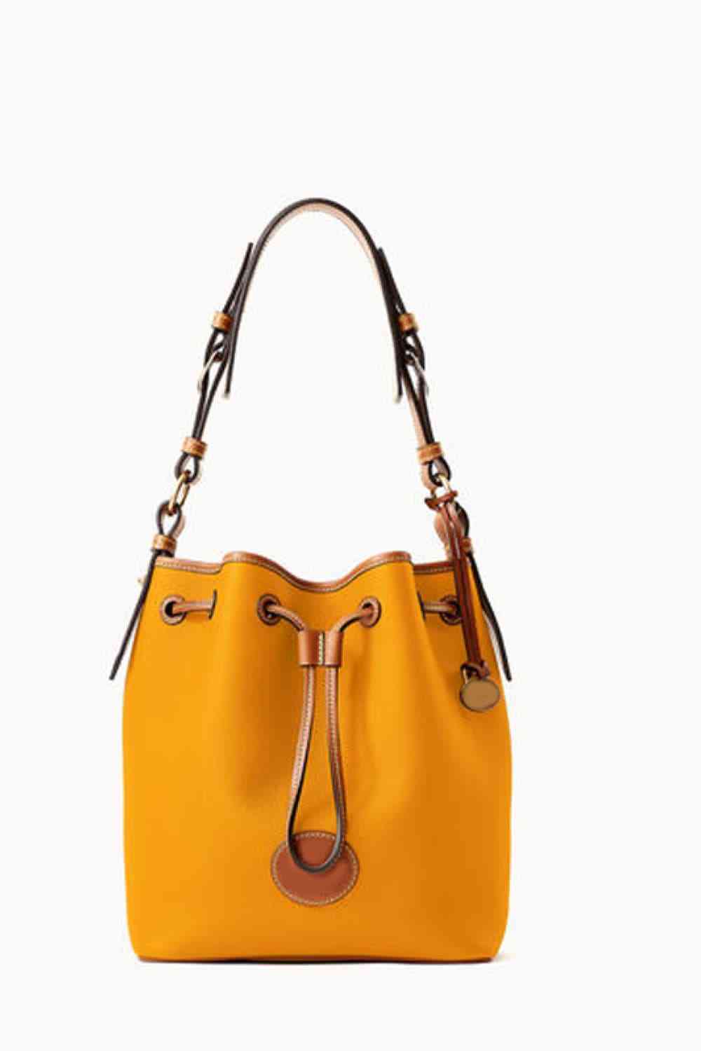 Hannah PU Drawstring Medium Bucket Bag