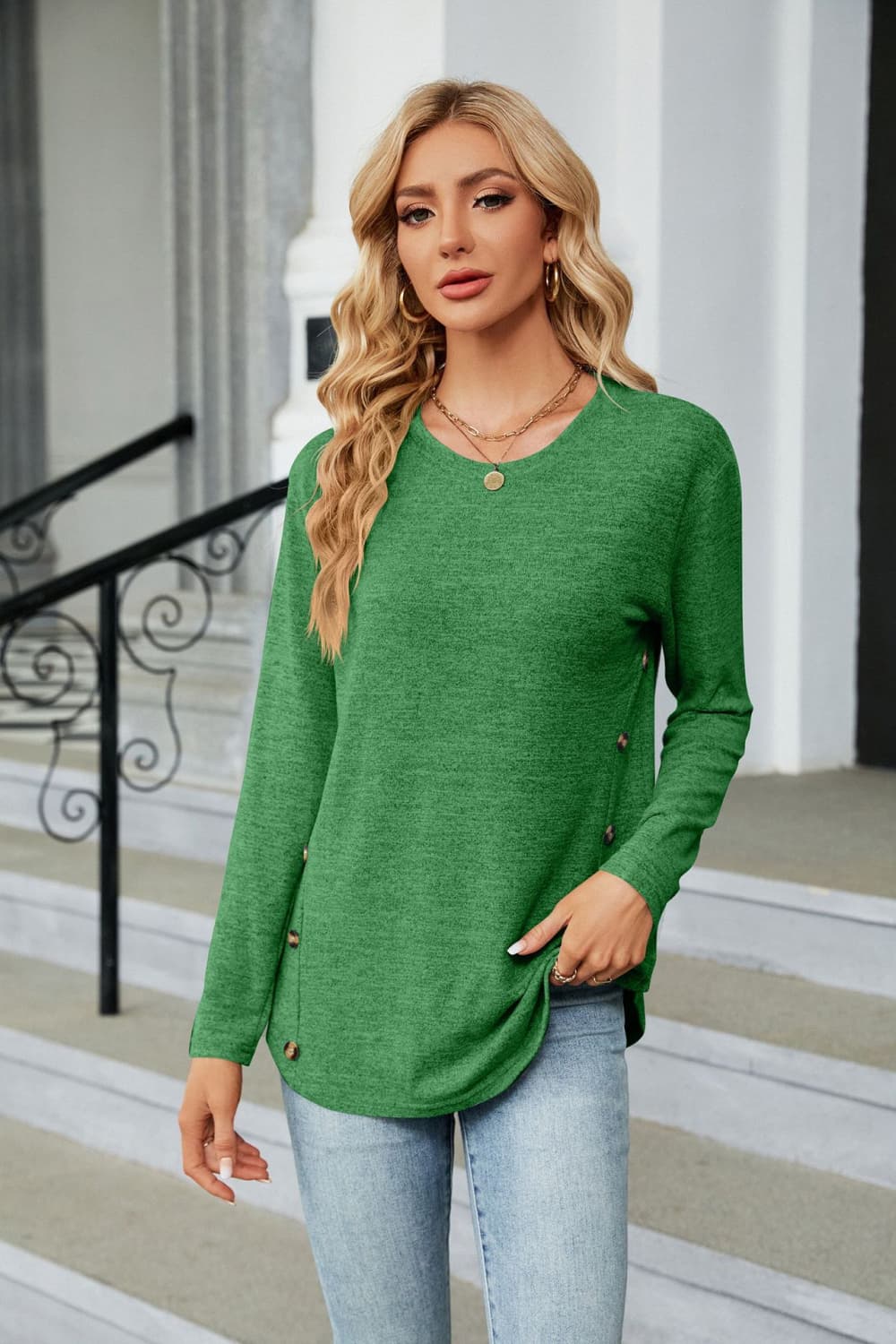 Full Size Round Neck Long Sleeve T-Shirt