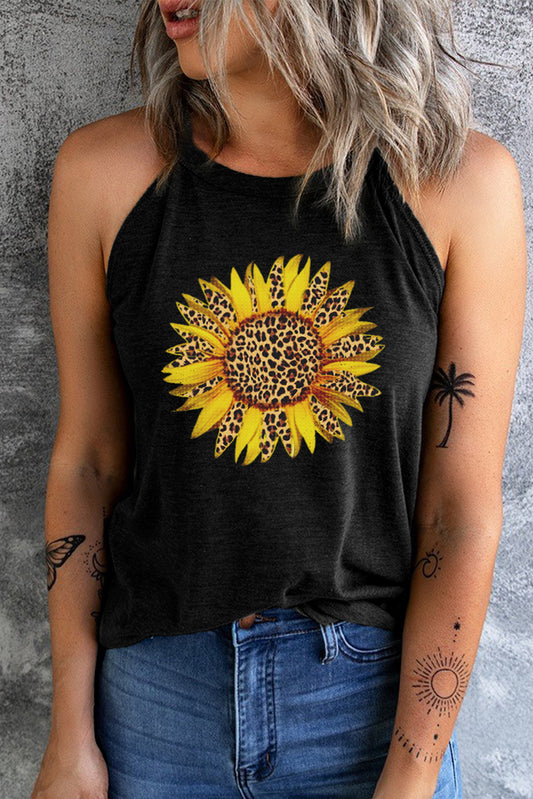 OH VACA Full Size Sunflower Graphic Round Neck Tank