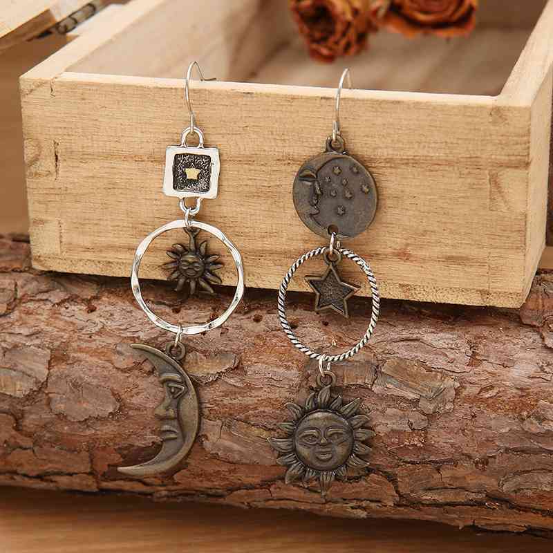 Mystical Star, Sun, and Moon Earrings