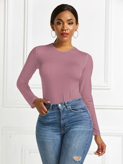 Women's Ava Round Neck Long Sleeve Bodysuit