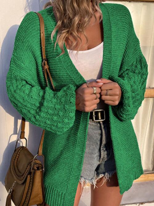 Charming Trends Open Front Cable-Knit Cardigan