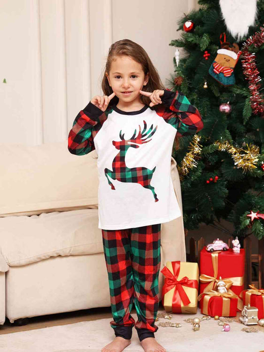 LITTLE KIDS CHRISTMAS Reindeer Graphic Top and Plaid Pants Set SZ 3M-18M