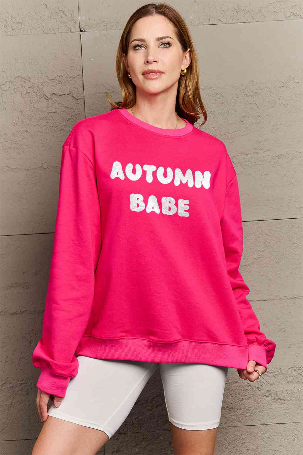 Simply Love SEASONAL Full Size AUTUMN BABE Graphic Sweatshirt