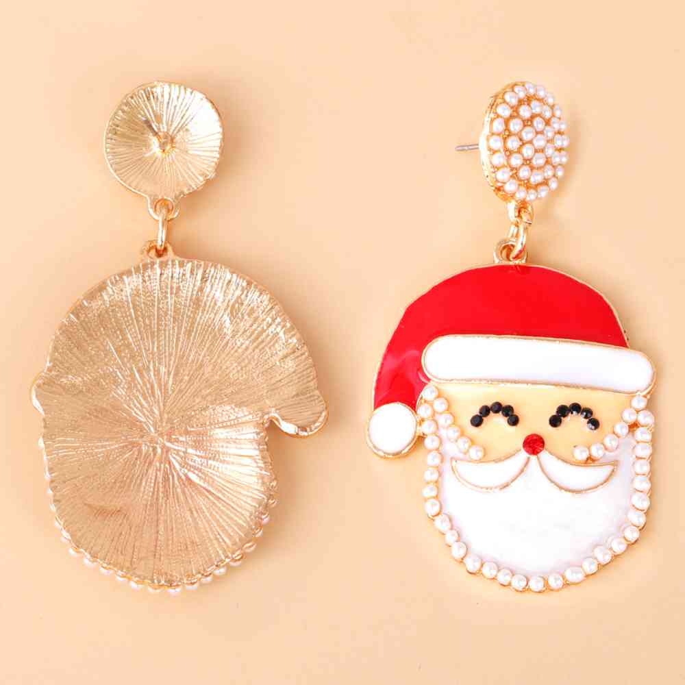 Christmas Rhinestone Alloy Santa Earrings