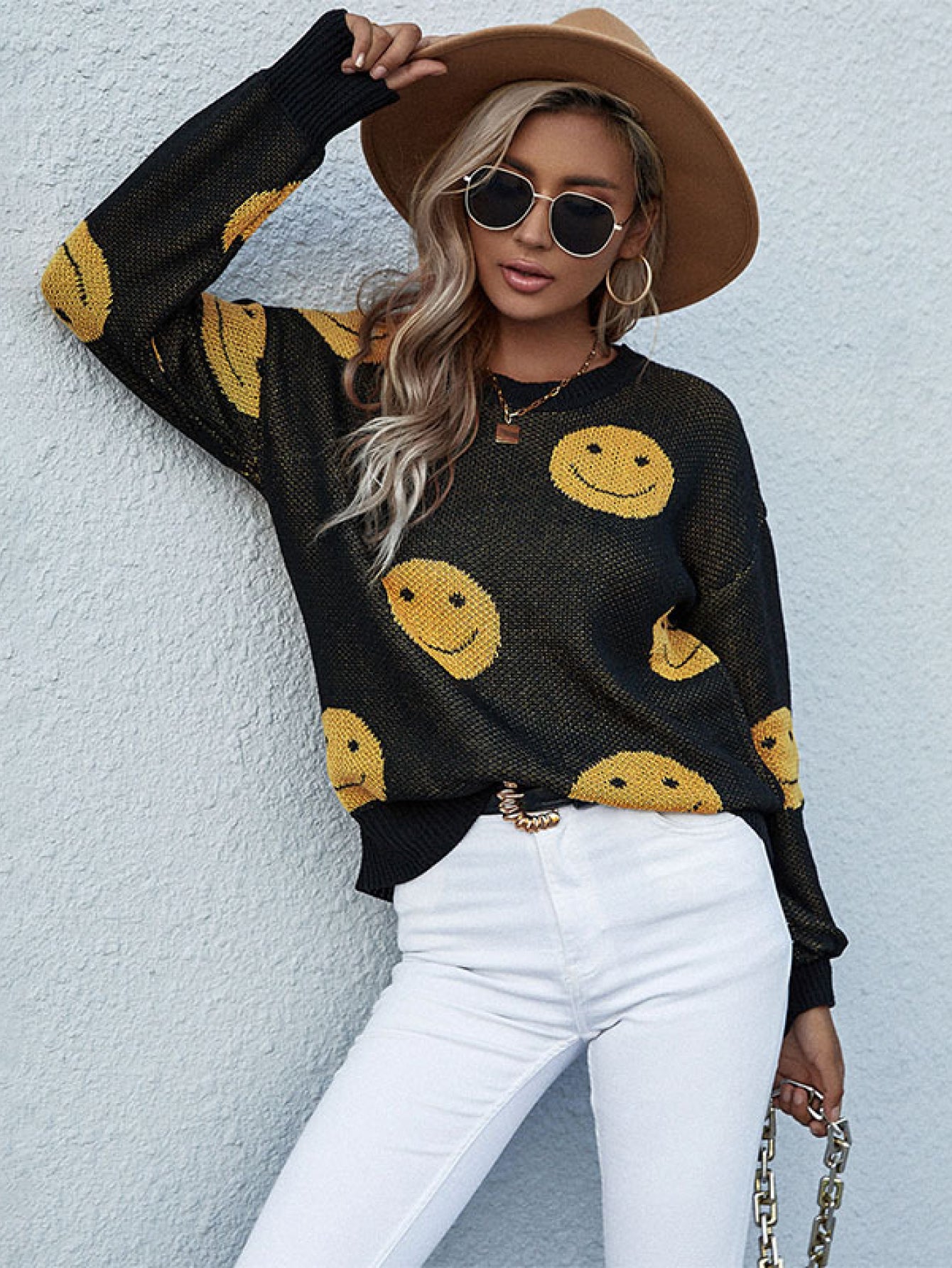 Women's Smiley Face Sweater