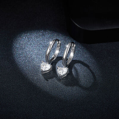 1 Carat Moissanite 925 Sterling Silver Heart Earrings 💜