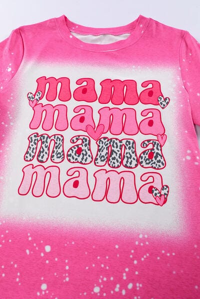 MAMA Round Neck Short Sleeve T-Shirt