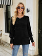 Women's Celeste Decorative Button Lantern Sleeve T-Shirt