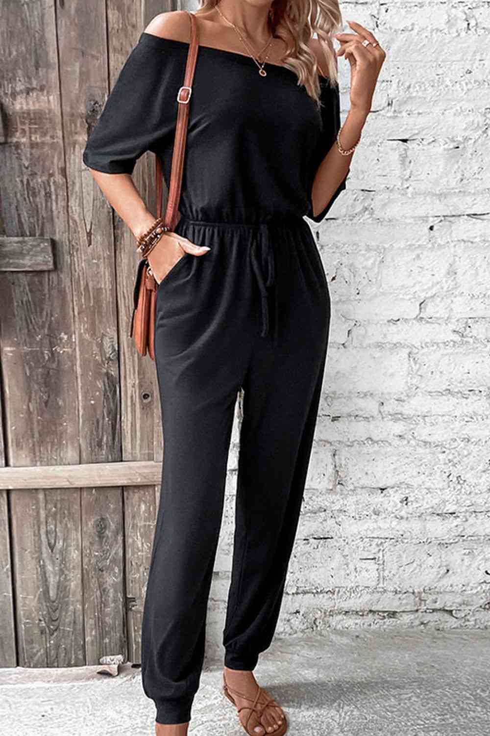 KenyaBay Off-Shoulder Jumpsuit with Pockets