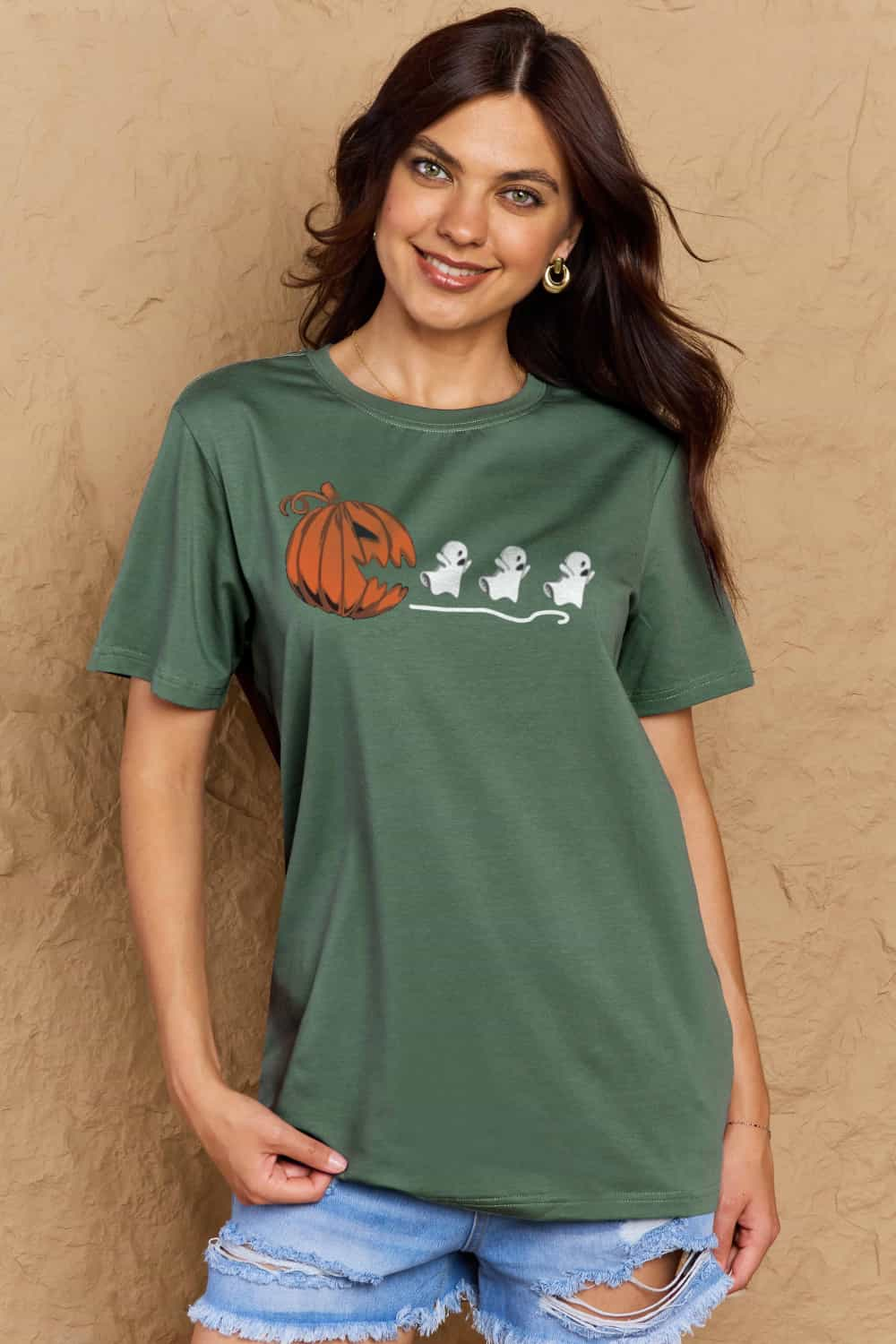 Simply Love Full Size Jack-O'-Lantern Graphic Cotton T-Shirt