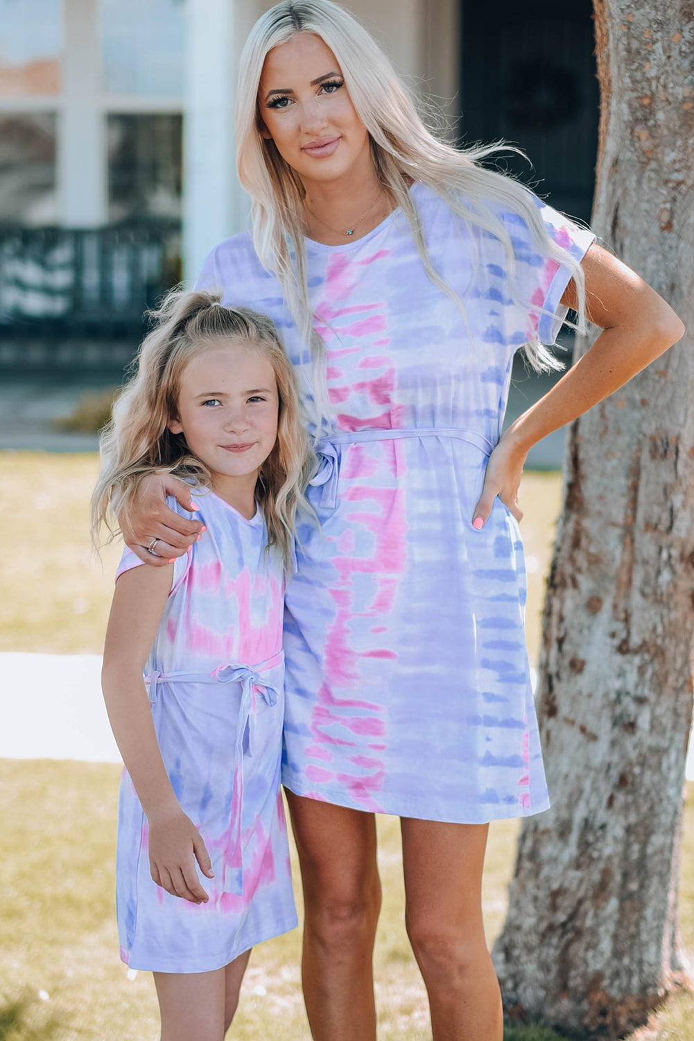 Women's MOMMY&ME Tie-Dye Belted T-Shirt Dress