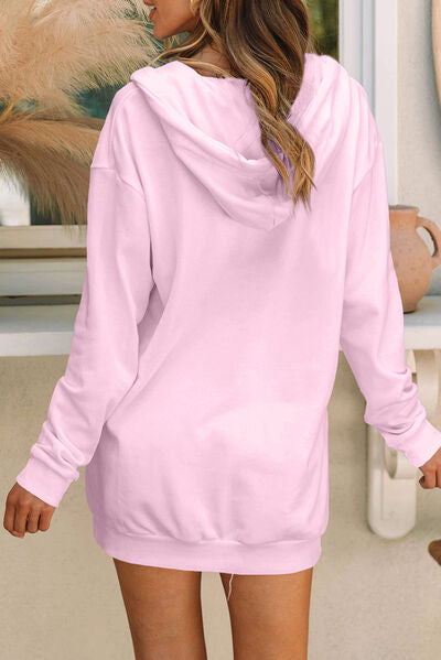 Women's Clarisia Drawstring Half Zip Hooded Dress