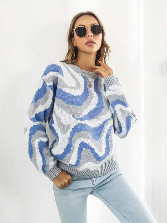 Round Neck Dropped Shoulder Sweater