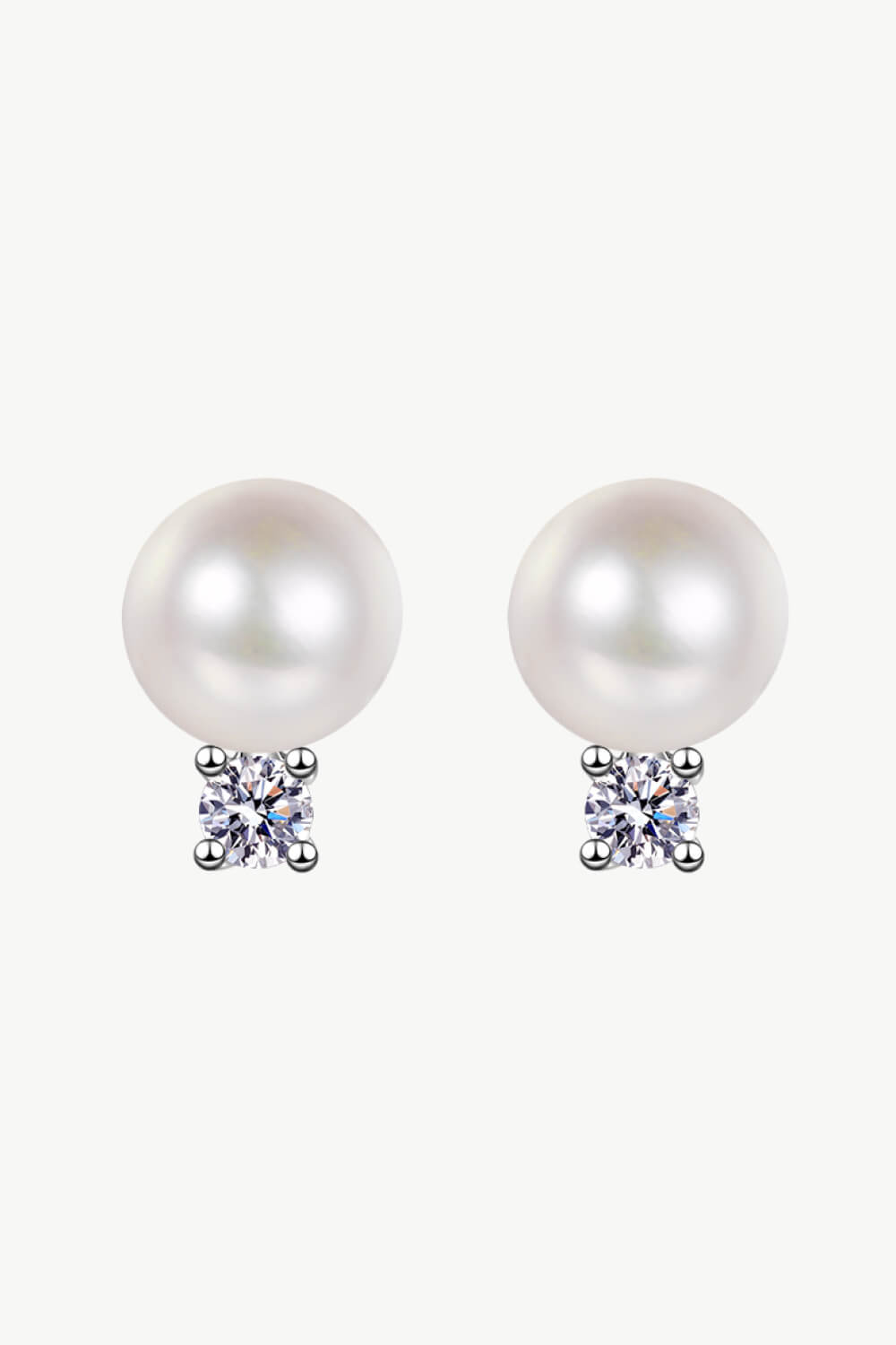 Ariel&Emaline Moissanite Pearl Stud Earrings