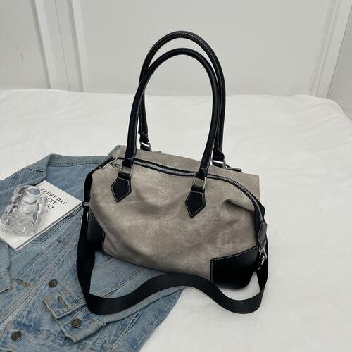 Fantasy Alpha Bags Contrast PU Leather Shoulder Bag