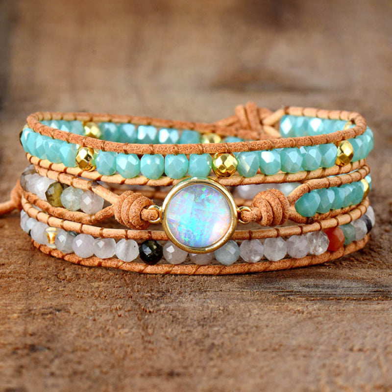 Opal Beaded Layered Multicolored Bracelet