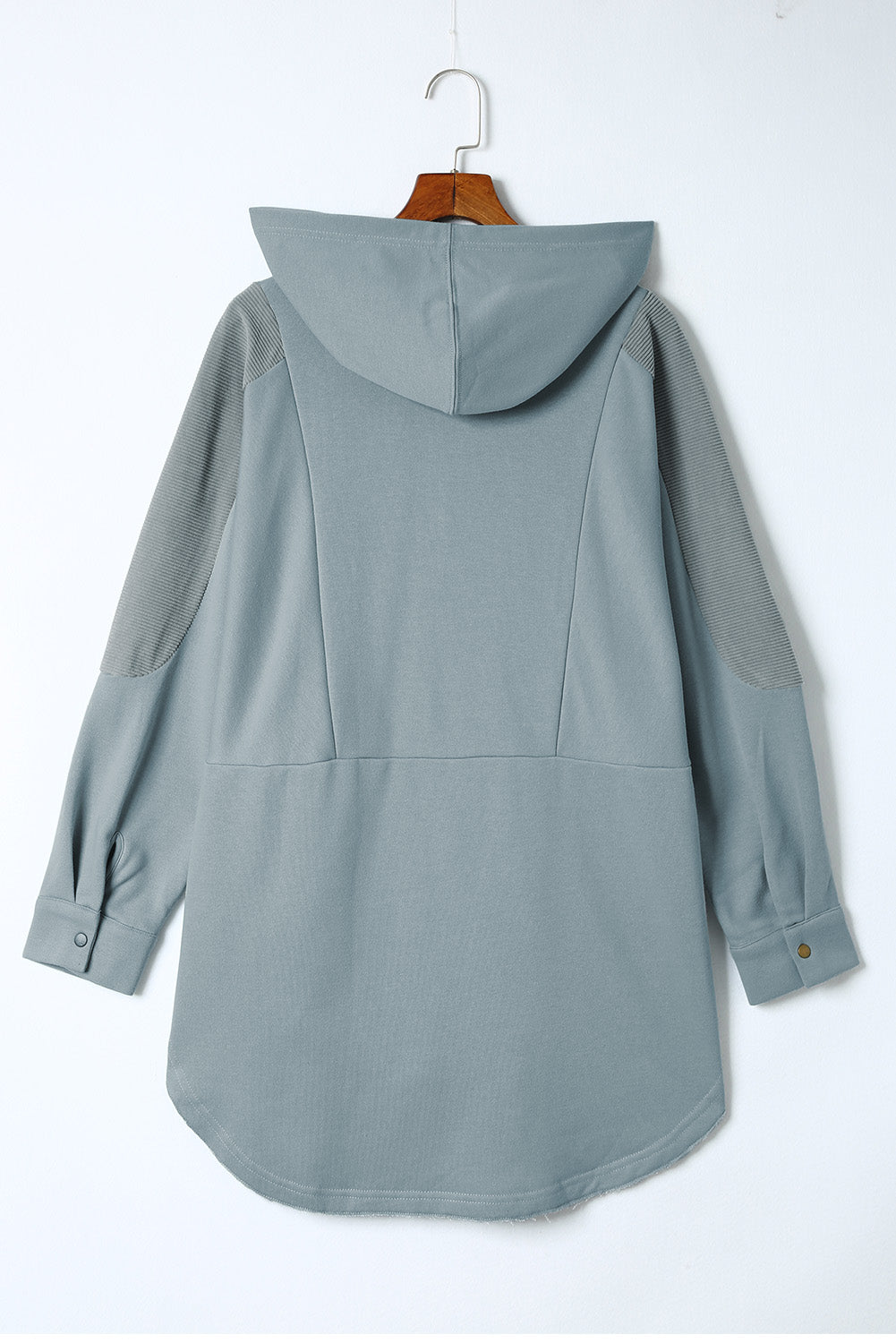 Full Size Long Sleeve Buttoned Hoodie with Pockets