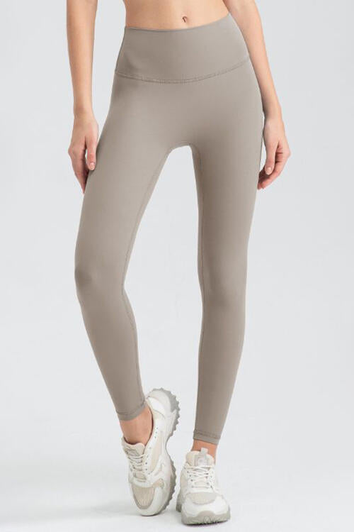 Basic Style High-Stretch Wide Waistband Sport Leggings