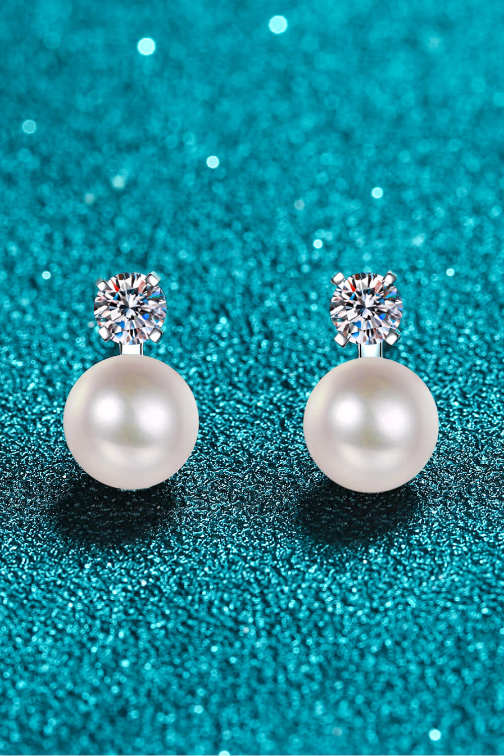 Ariel&Emaline Moissanite Pearl Stud Earrings
