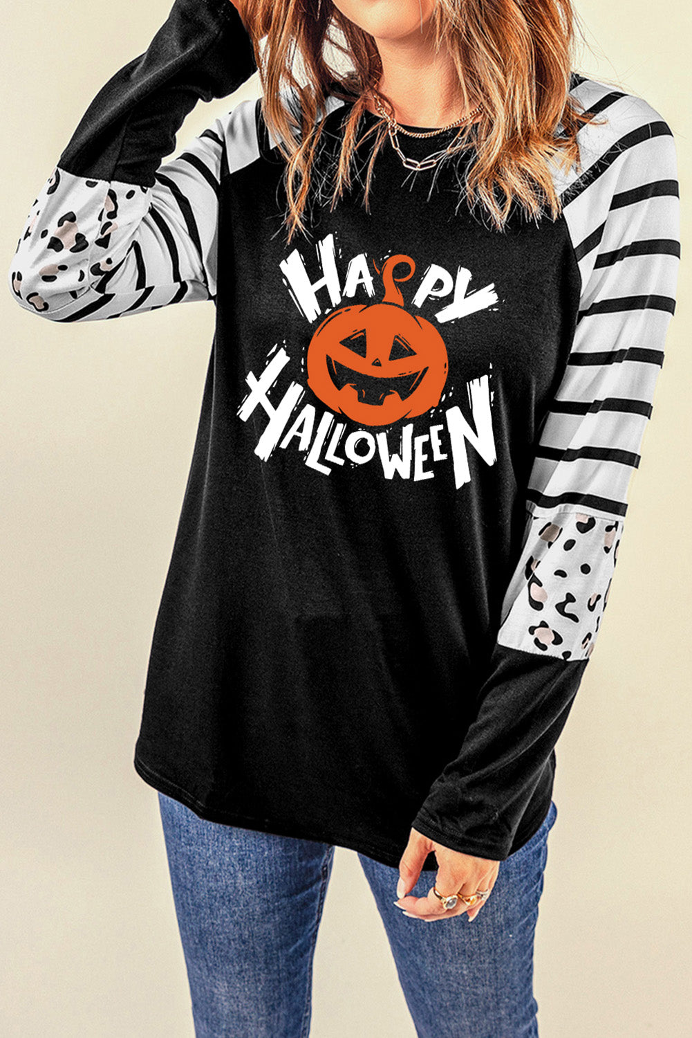 Full Size HAPPY HALLOWEEN Graphic Long Sleeve T-Shirt