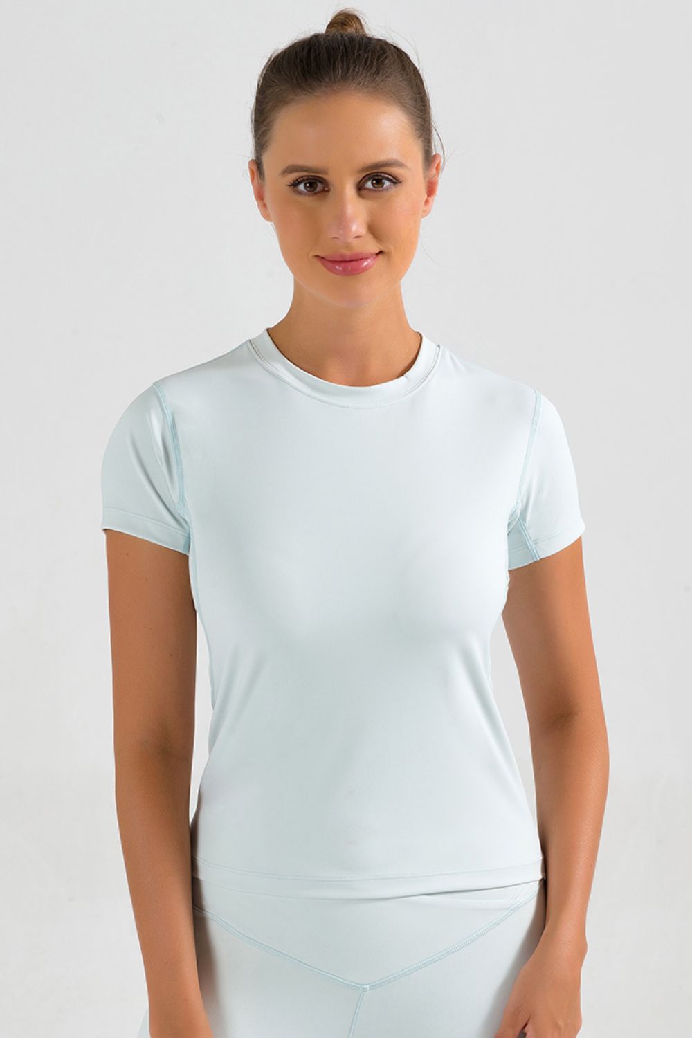 Full Size Round Neck Short Sleeve Sports T-Shirt