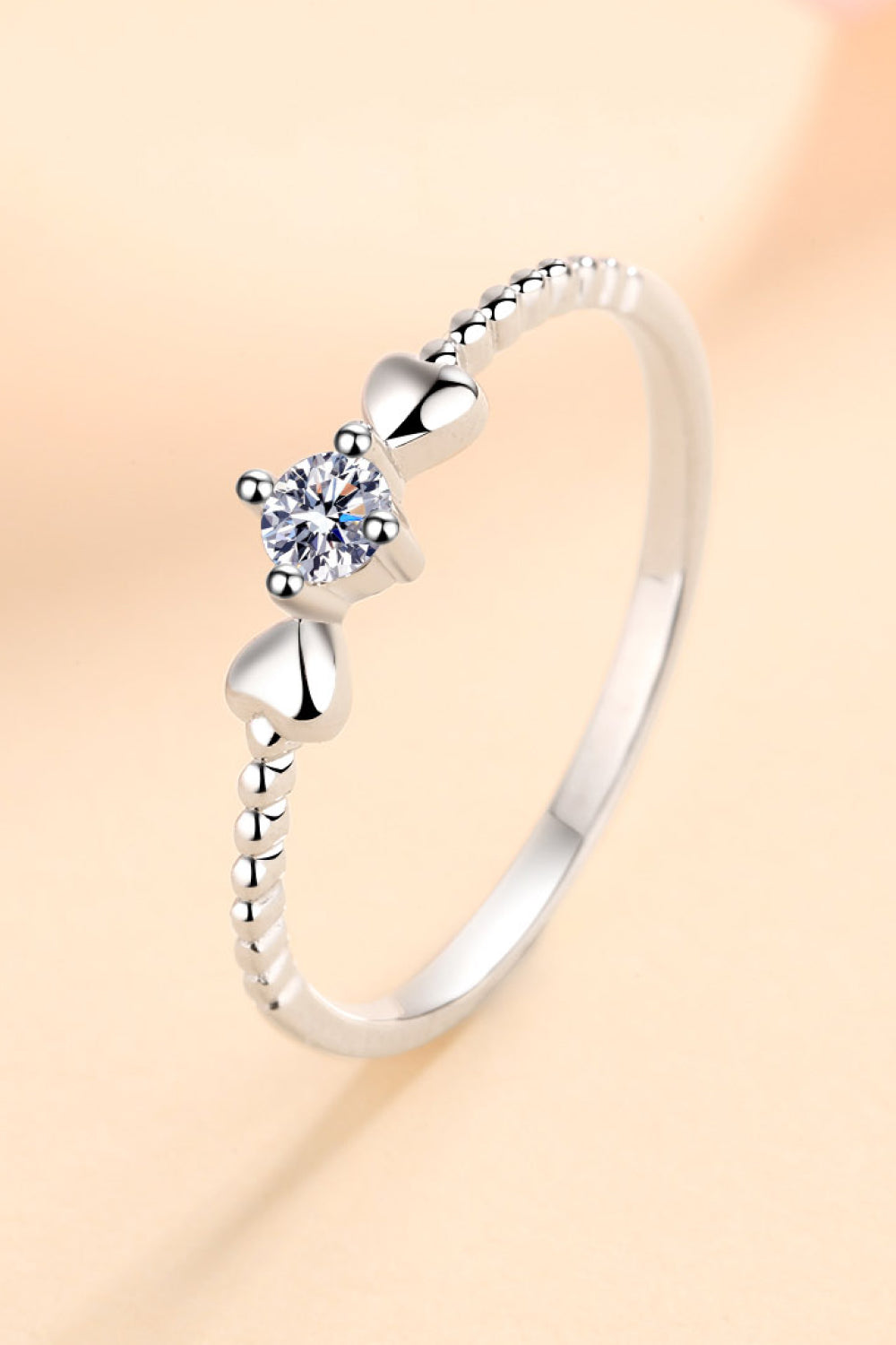 Moissanite Heart 925 Sterling Silver Ring