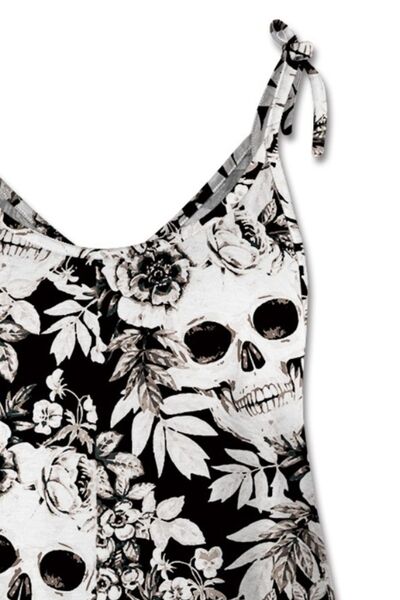 Skull Print Scoop Neck Cami