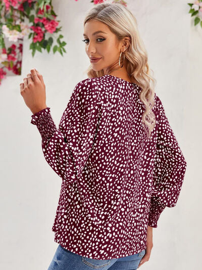 Women's BeautyEve Printed V-Neck Lantern Sleeve Blouse