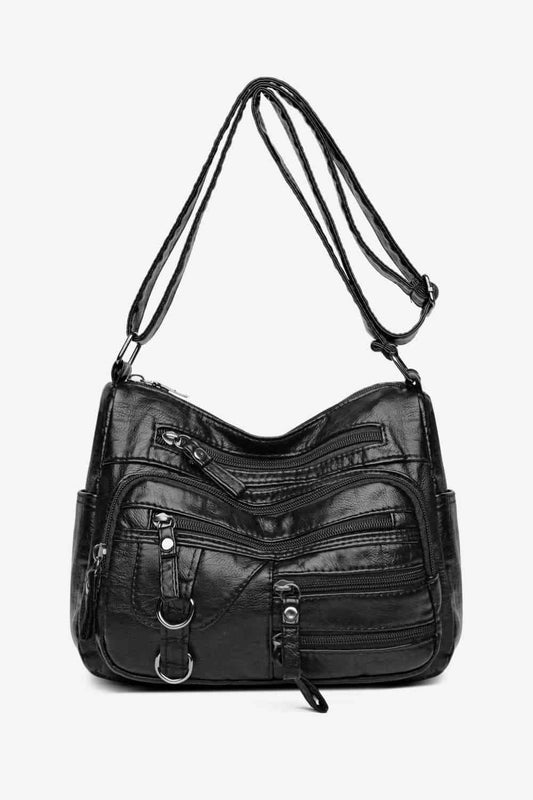 Carla Stay Organized Multi-Pocket PU Leather Crossbody Bag