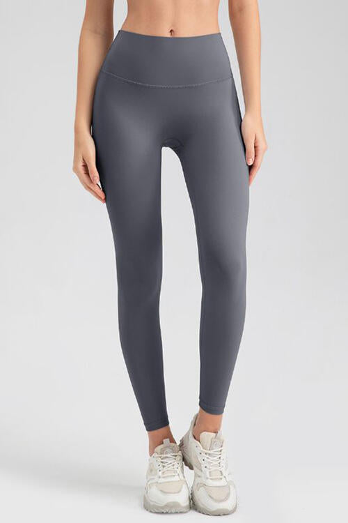 Basic Style High-Stretch Wide Waistband Sport Leggings