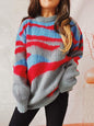 CozyWonders Color Block Round Neck Sweater