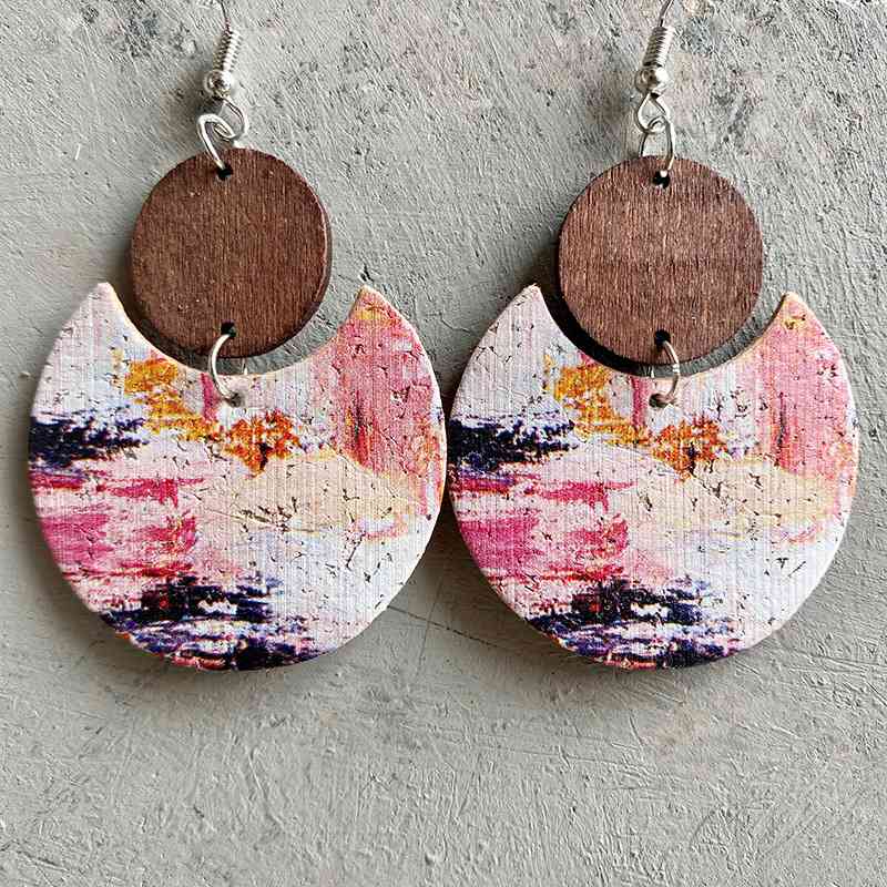 Artistry Designs Wood & PU Drop Earrings