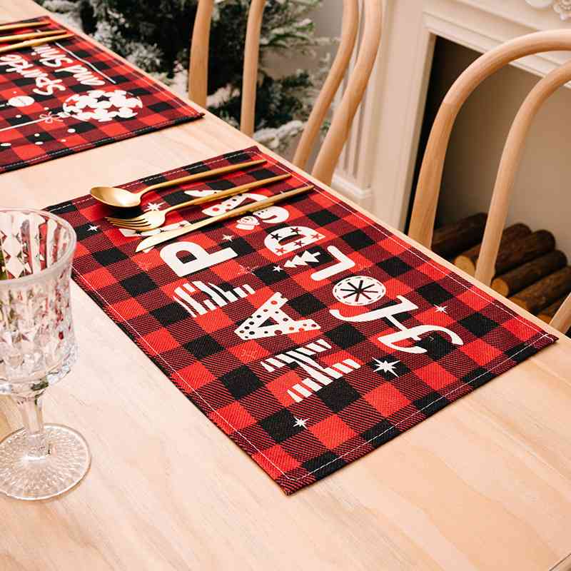 Winter Country Christmas Assorted 2-Piece Plaid Placemats