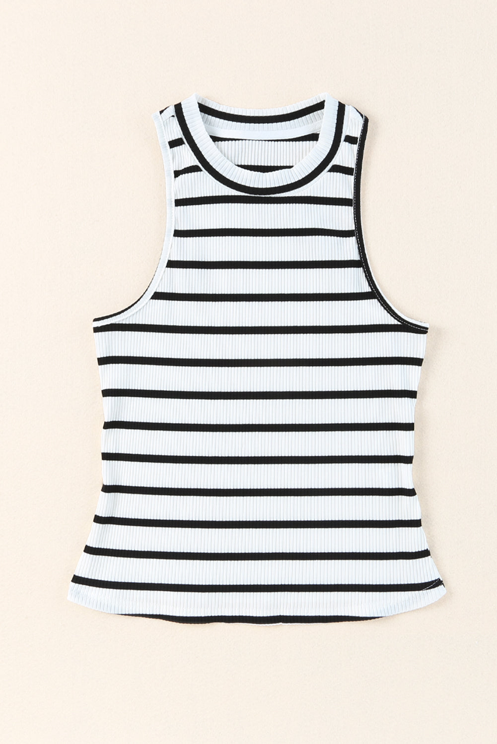 Women's SWEETTEE Striped Ribbed Round Neck Tank