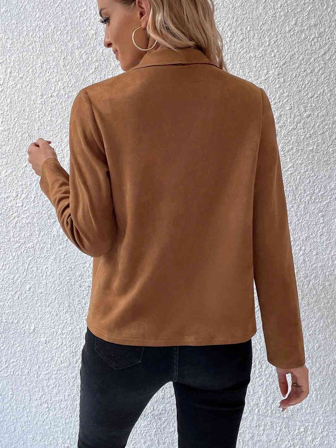 Collared Neck Long Sleeve Jacket