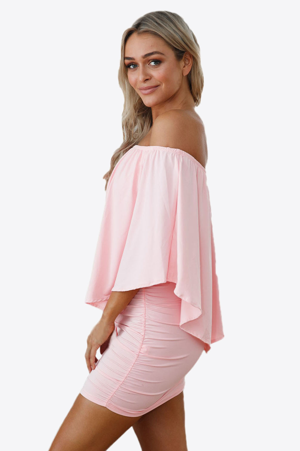 Women's Full Size Off-Shoulder Layered Dress