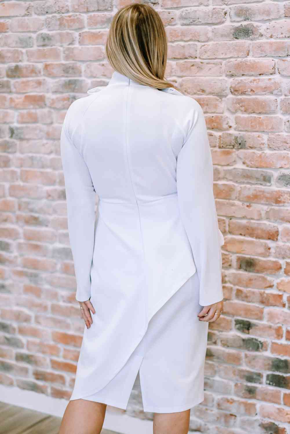 Full Size Bow Detail Long Sleeve Dress