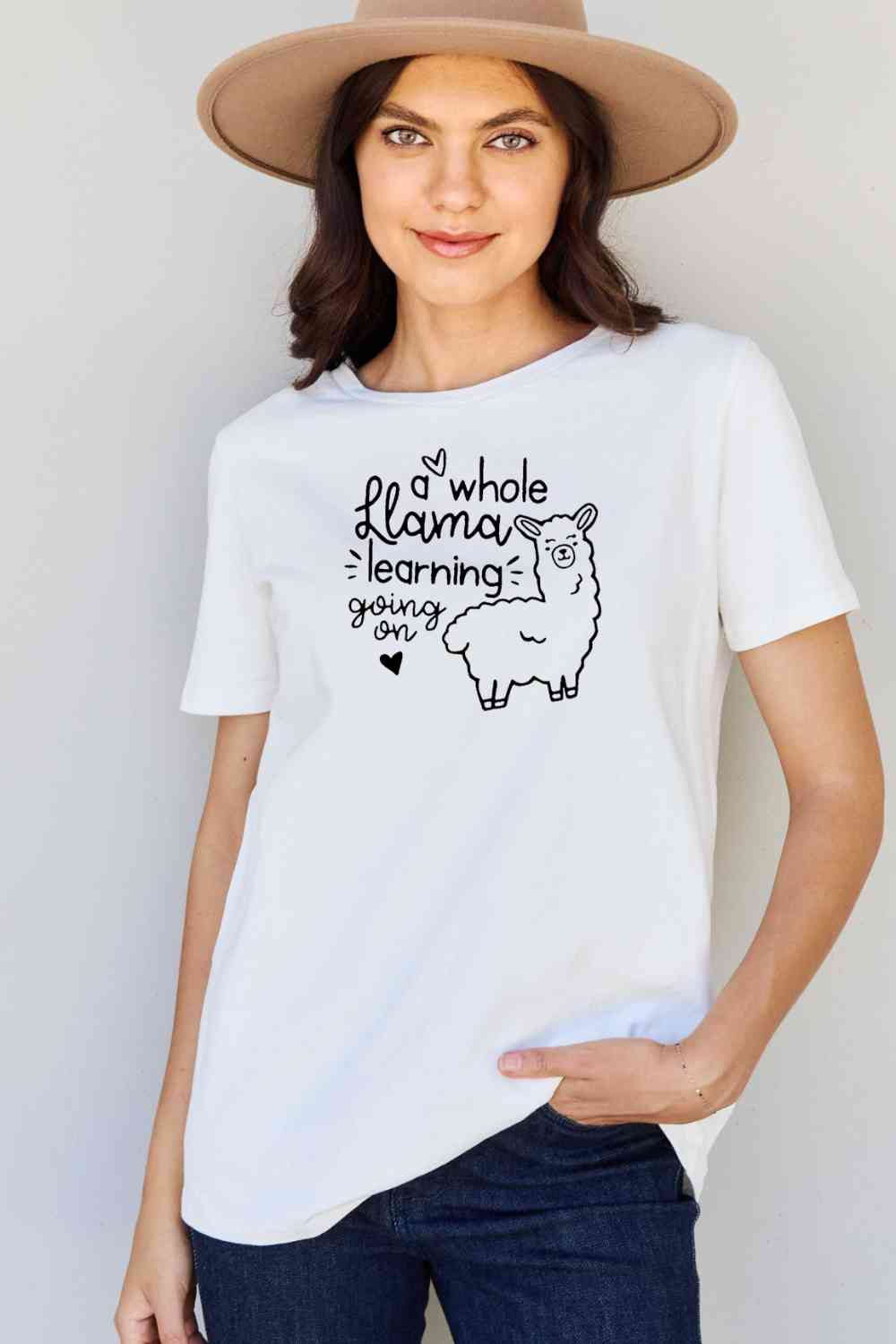 Simply Love Full Size Llama Learning Graphic T-Shirt