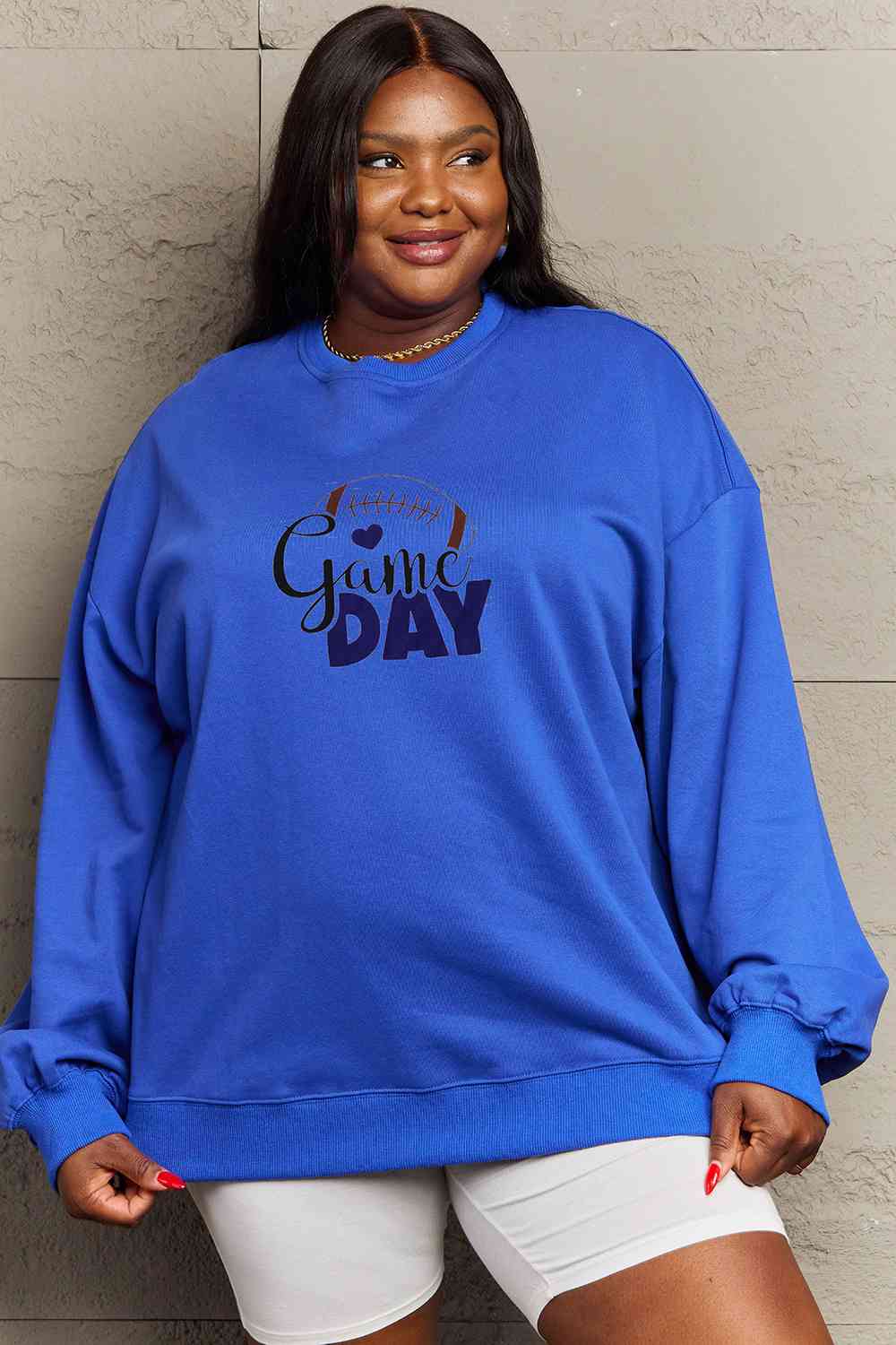 Simply Love Full Size Drop Shoulder GAME DAY Graphic Sweatshirt