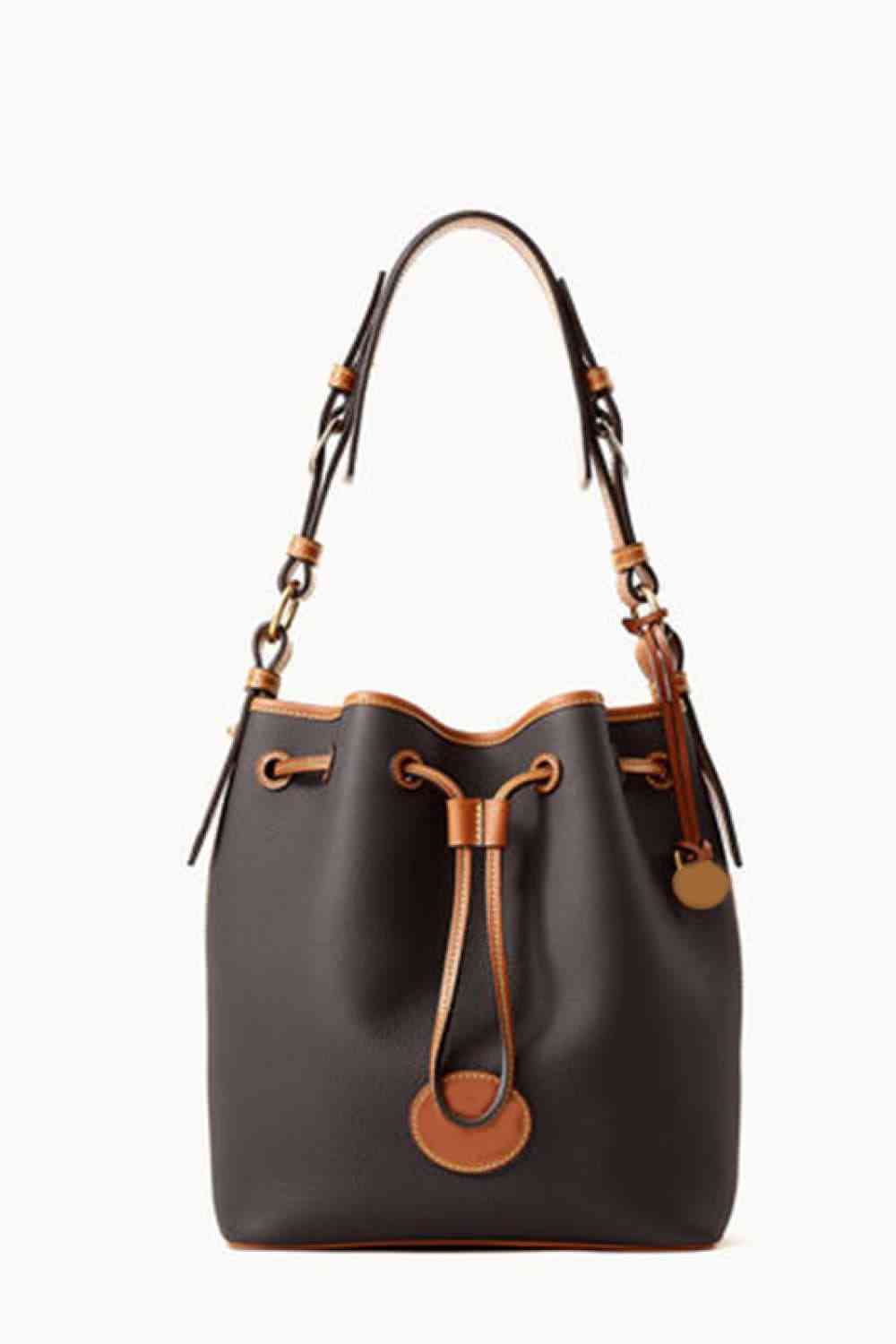 Hannah PU Drawstring Medium Bucket Bag