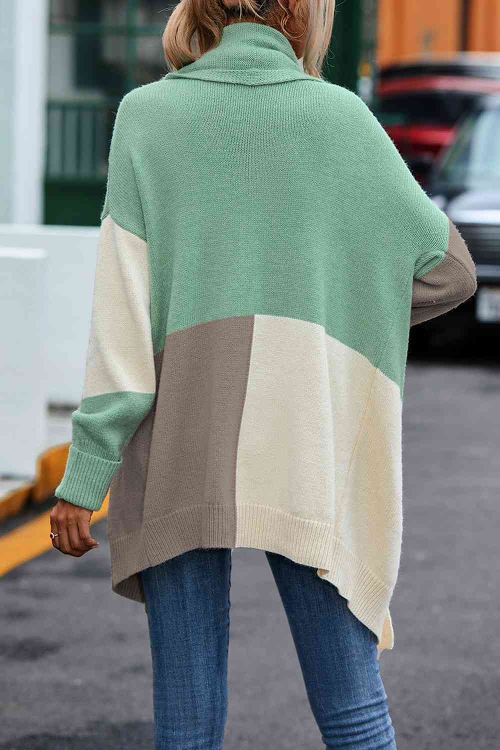 Color Block Long Sleeve Cardigan