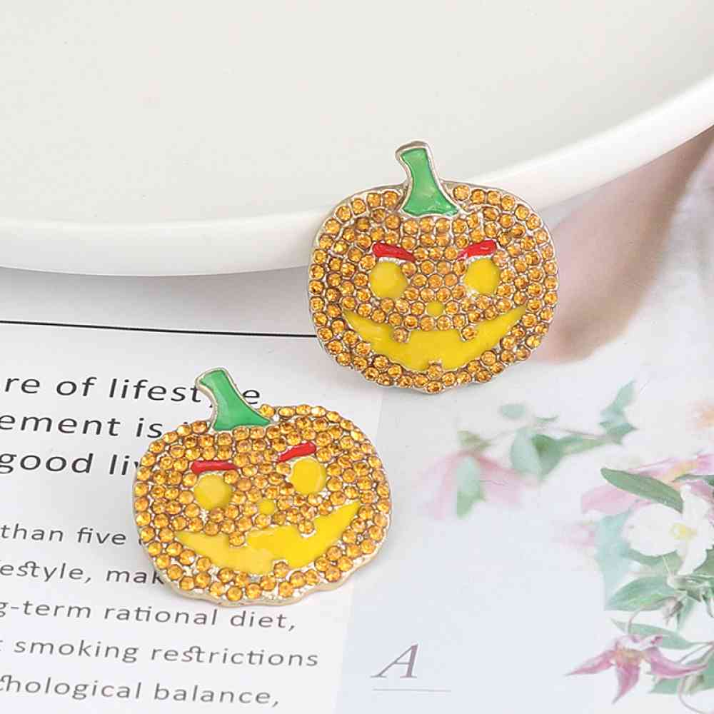 Halloween Demon Pumpkin Rhinestone Alloy Earrings