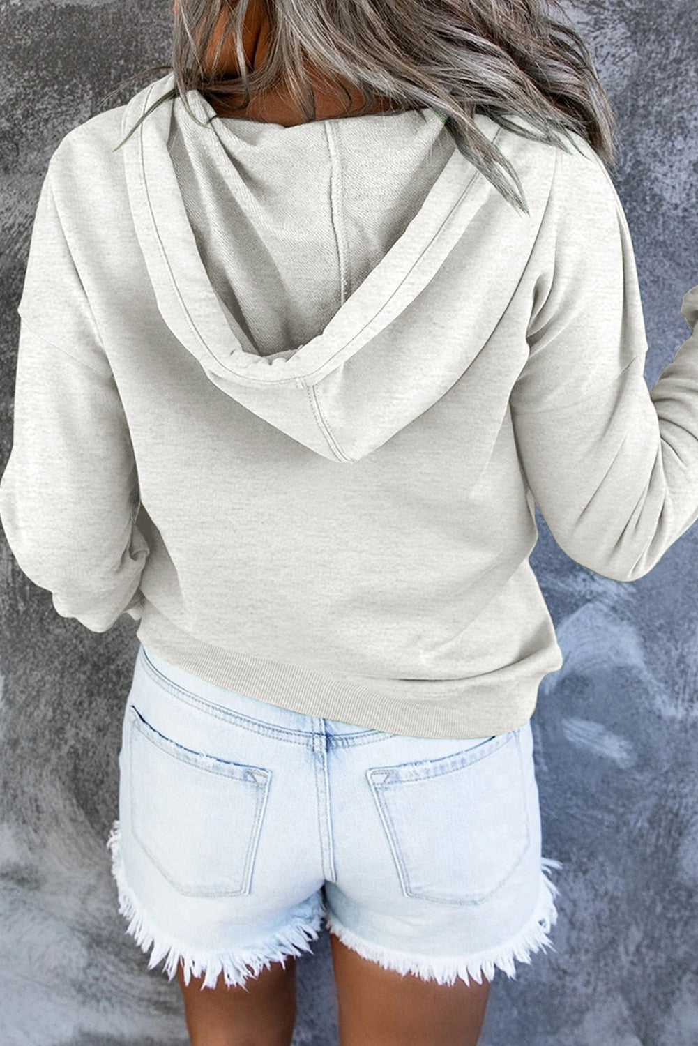 Full Size Dropped Shoulder Long Sleeve Hoodie with Pocket