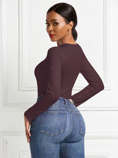 Women's Ava Round Neck Long Sleeve Bodysuit