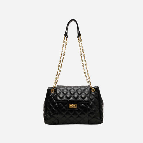 Dazzling Lifestyle Black PU Leather Shoulder Bag