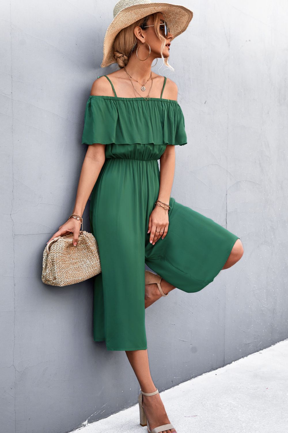 Women's Spaghetti Strap Layered Jumpsuit