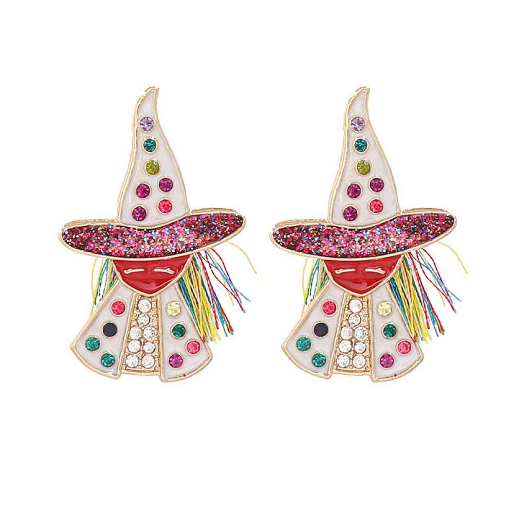 Halloween Witch Rhinestone Alloy Earrings