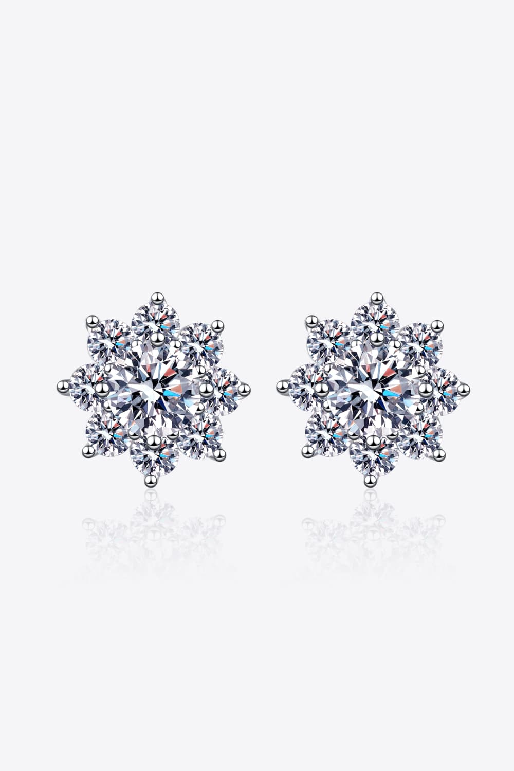 1 Carat Moissanite 925 Sterling Silver Flower Earrings 💜