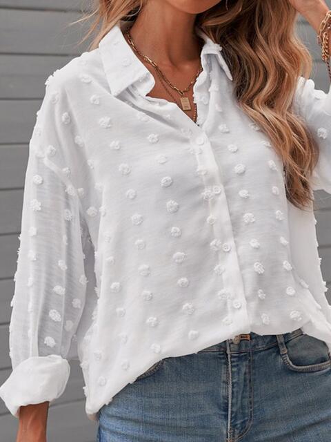 Swiss Dot Drop Shoulder Shirt